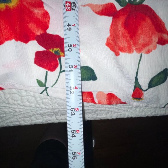 GB Gianni Bini‎ Spaghetti Strap White Red Floral Wrap Maxi Dress Size XS - Picture 5 of 12